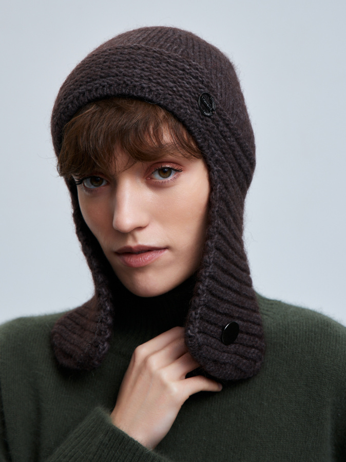 шапка ушанка 260111PG - бежево-серый (1)