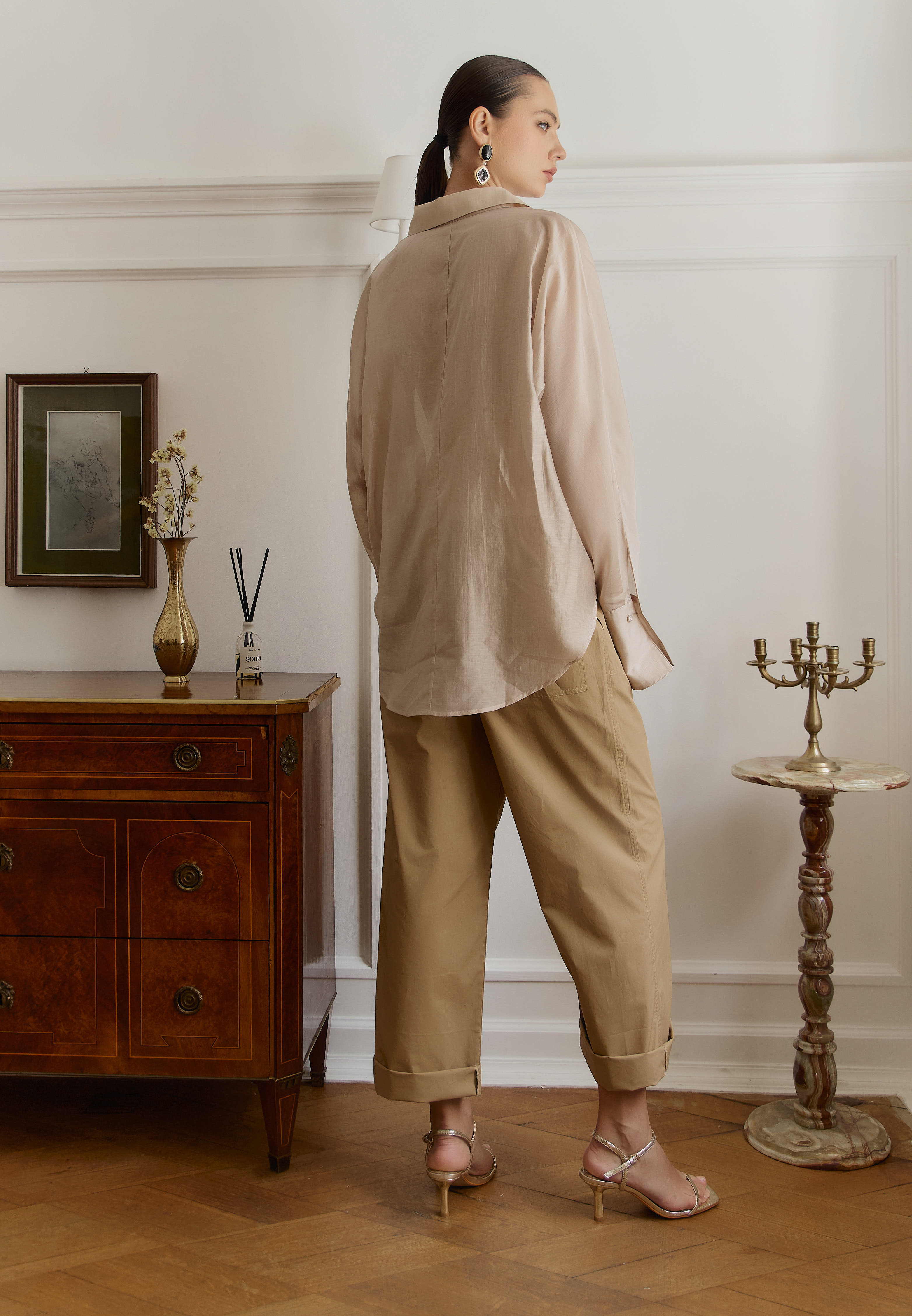 рубашка 25S1019F - светло-бежевый (12)