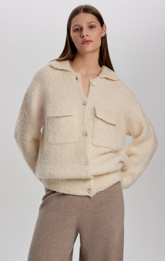 кардиган 25W0412K молочный