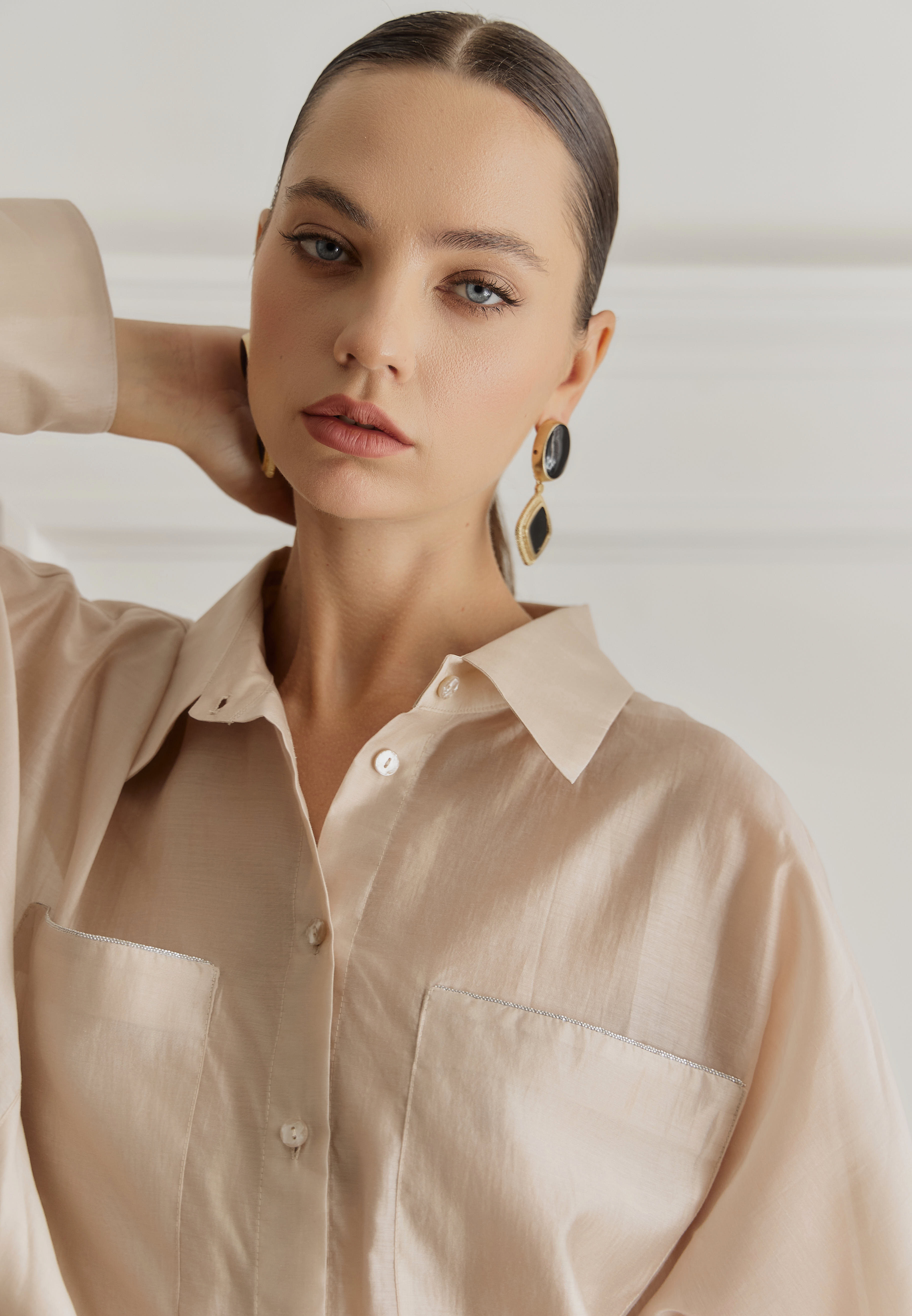 рубашка 25S1019F - светло-бежевый (12)