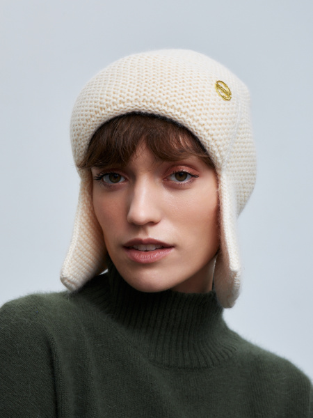 шапка ушанка 230160REC - молочный (2)