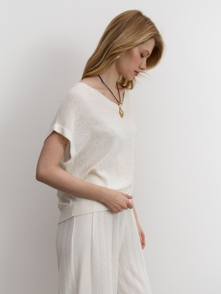 джемпер 25S2312K – белый-серебро (19)