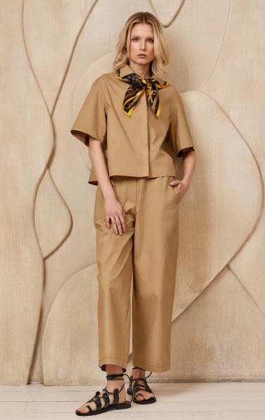 Блуза S241002F песочная  брюки S246003F песочные (2)