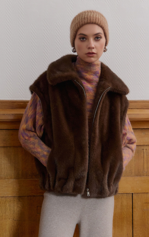 шуба-жилет 248318-1 - коричневый (3)