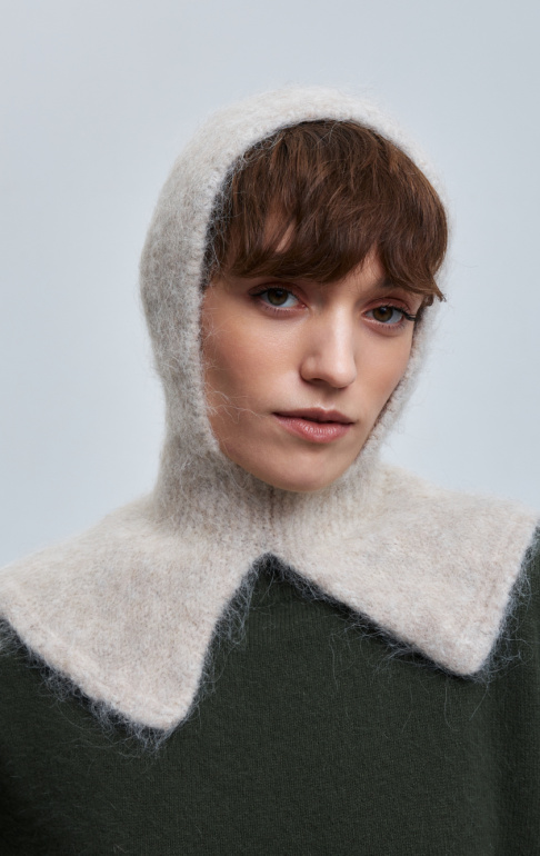 капор с манишкой 260151SR - светло-бежевый (1)