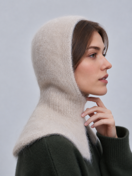 Капор с манишкой 260151SR Светло-бежевый (2)