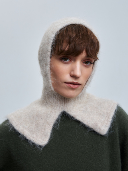 капор с манишкой 260151SR - светло-бежевый (1)