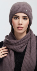 Шапка 230133REC темно-серый Шарф 230144 Темно-серый (3)