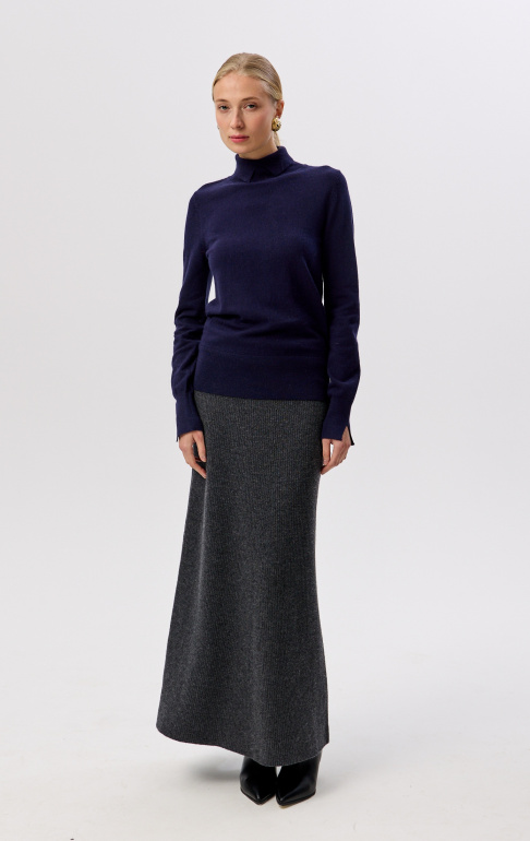 водолазка с разрезом на горле 2437W темно-синий (7)