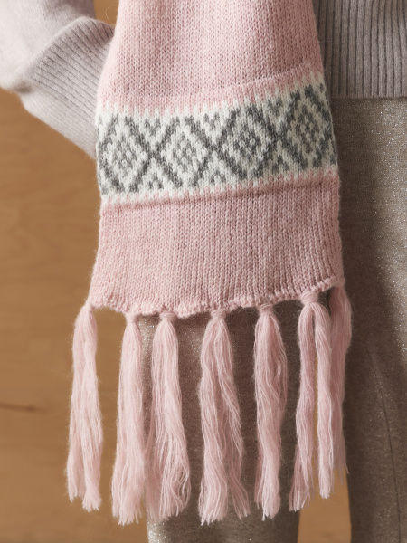 Шарф 260175PG Розово-серый (3)