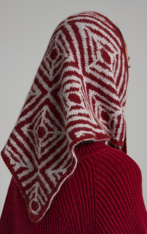 косынка 250112REC - бордовый 12