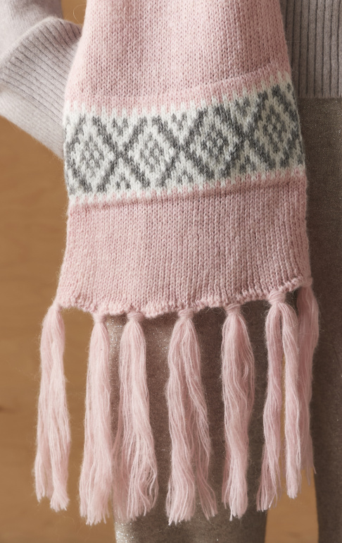 Шарф 260175PG Розово-серый (3)