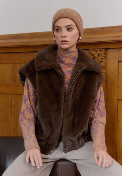 шуба-жилет 248318-1 - коричневый (4)