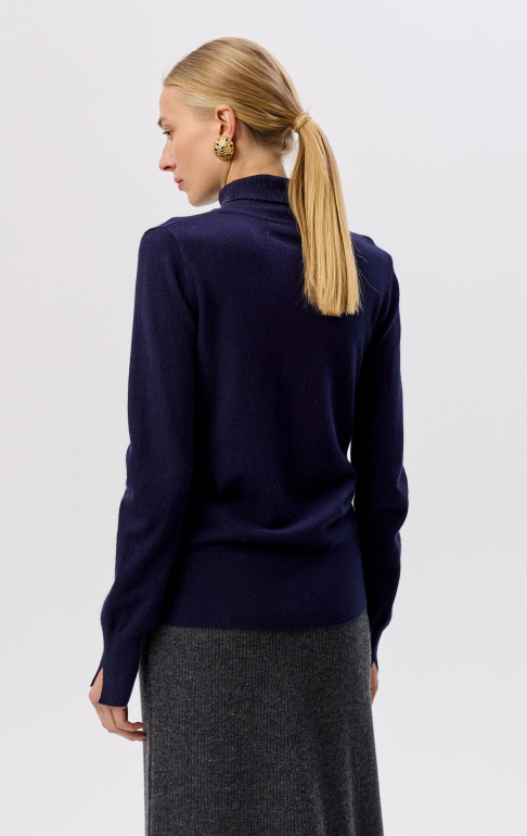 водолазка с разрезом на горле 2437W темно-синий (6)