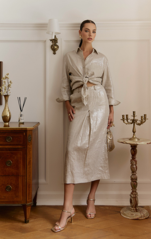 юбка 25S0501F серебро  рубашка 25S1011F серебро 2