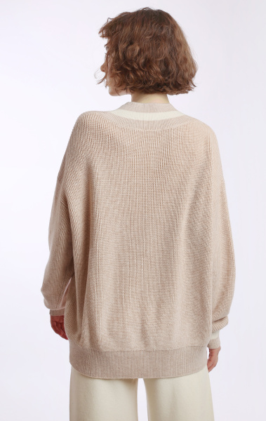 джемпер 2425WCASH бежевый с молочными полосками (4)