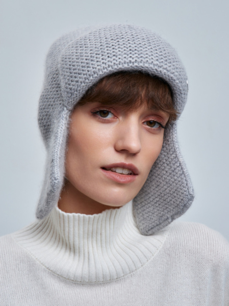 шапка ушанка 230160REC - светло-серый (1)