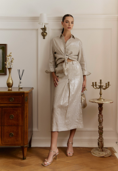 юбка 25S0501F серебро  рубашка 25S1011F серебро 2