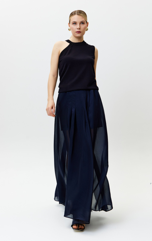 джемпер 25S2310K черный  юбка 25S5019F синий 2