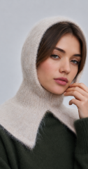 Капор с манишкой 260151SR Светло-бежевый (3)
