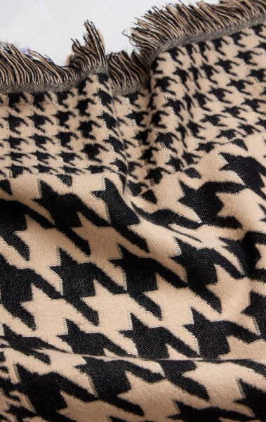 платок 3005W бежево-черный (2)