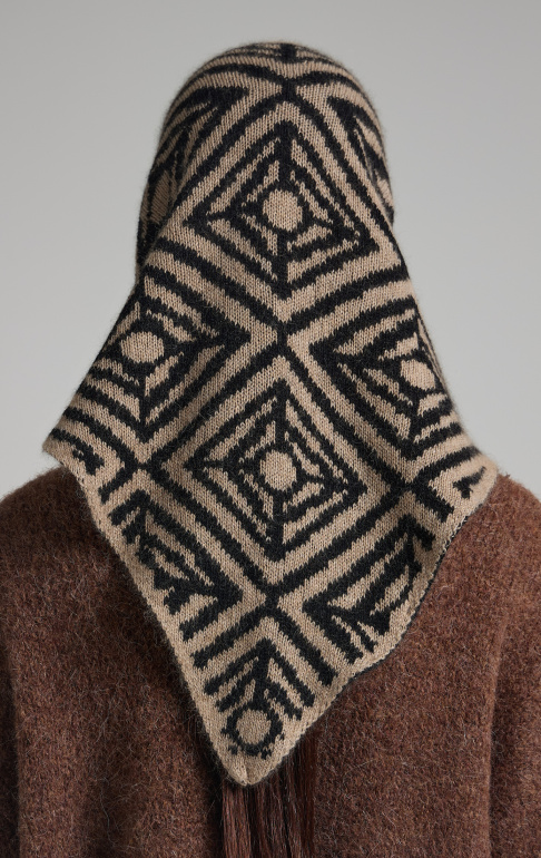 косынка 250112REC - темно-бежевый (черный) 12