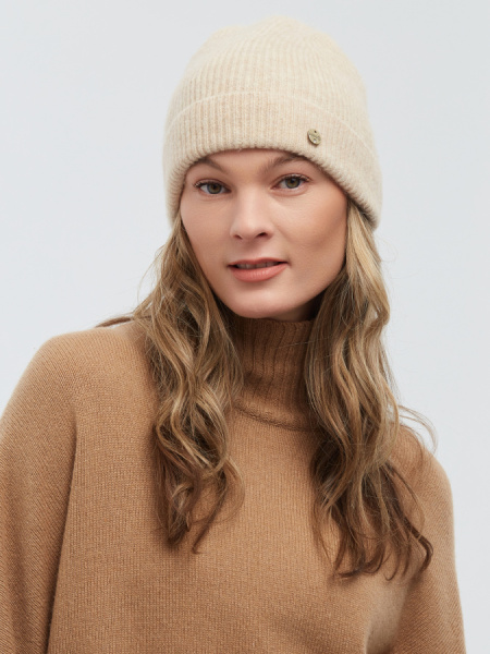 Шапка 230110HD светло-бежевая (2)
