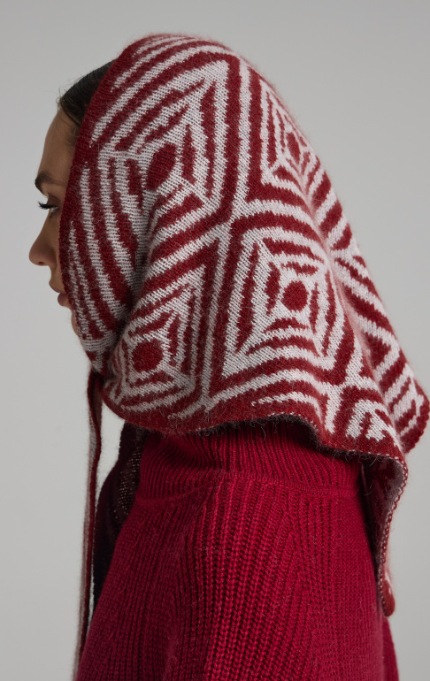 косынка 250112REC - бордовый 10