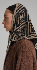 косынка 250112REC - темно-бежевый (черный) 10