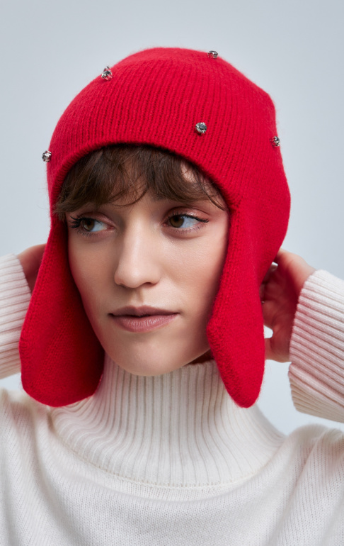шапка 240193D - красный (2)