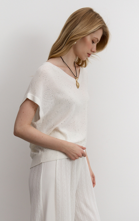 джемпер 25S2312K – белый-серебро (19)