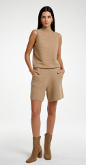 джемпер без рукавов 2435WS бежевый, шорты 23-0135 бежевые (1)