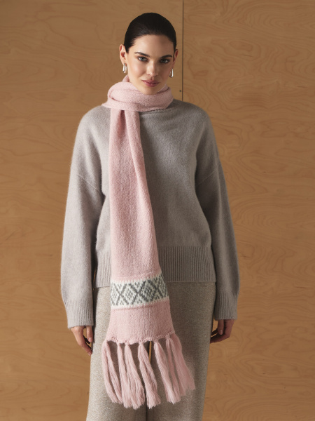 Шарф 260175PG Розово-серый (2)