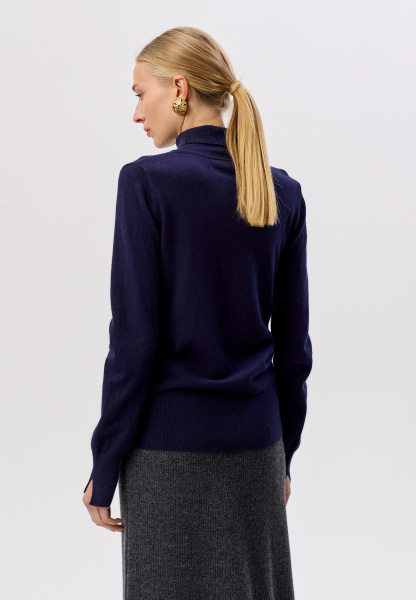 водолазка с разрезом на горле 2437W темно-синий (6)