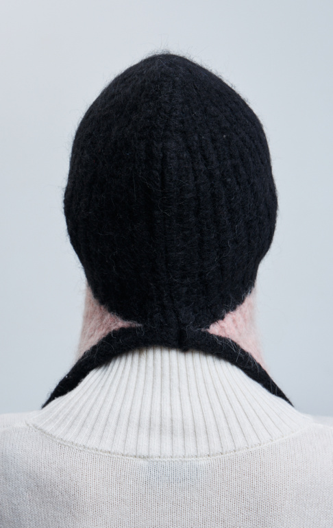 шапка ушанка 240140 - черно-розовый (5)