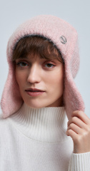 шапка ушанка 250130SC - розовая пудра (1)