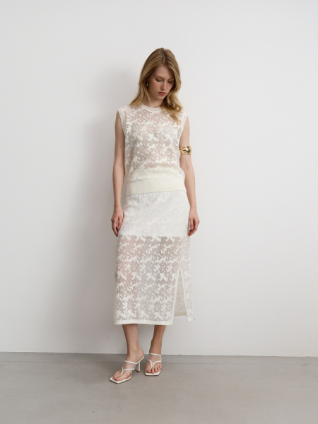 Юбка 26S5003K – молочный  джемпер 25S2311K - молочный (3)