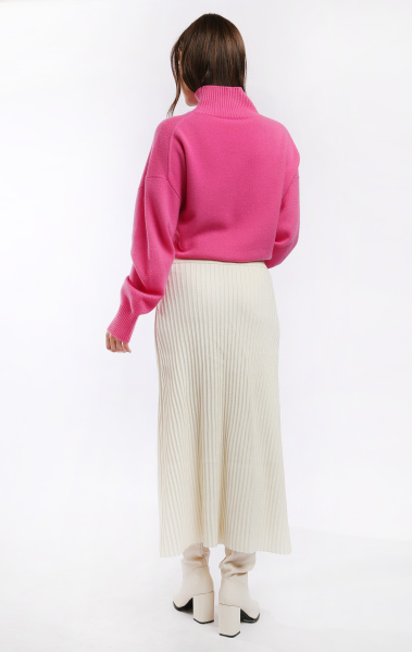 юбка молочная, джемпер 2428WCASH фуксия (5)