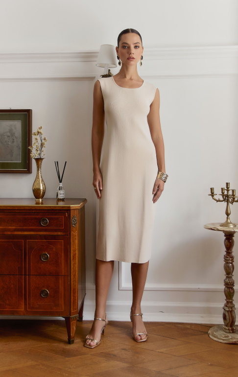 Платье 25S1307K Светло-бежевый (3)