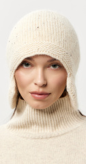 Шапка ушанка 260168TM Молочный (1)