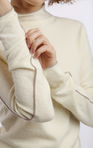 джемпер-водолазка 2405WA молочный с бежевыми полосками (8)