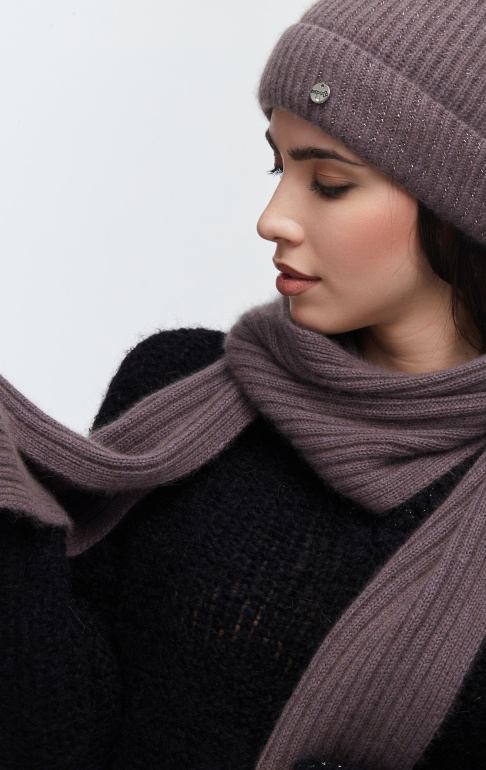 Шапка 230133REC темно-серый Шарф 230144 Темно-серый (4)
