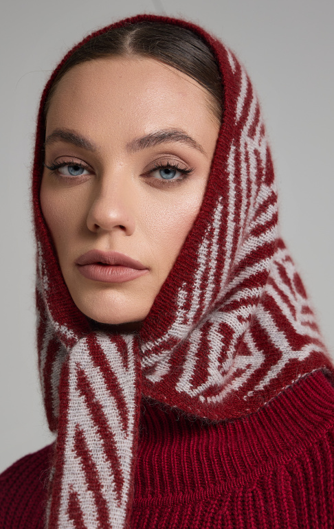 косынка 250112REC - бордовый 17