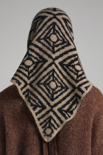 косынка 250112REC - темно-бежевый (черный) 12