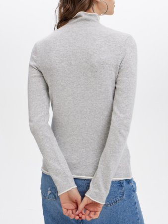 джемпер-водолазка 2405WA светло-серый меланж полоски белые (4)