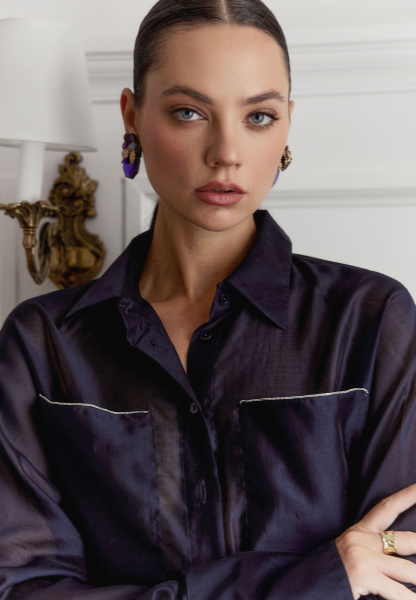 рубашка 25S1019F - синий (3)