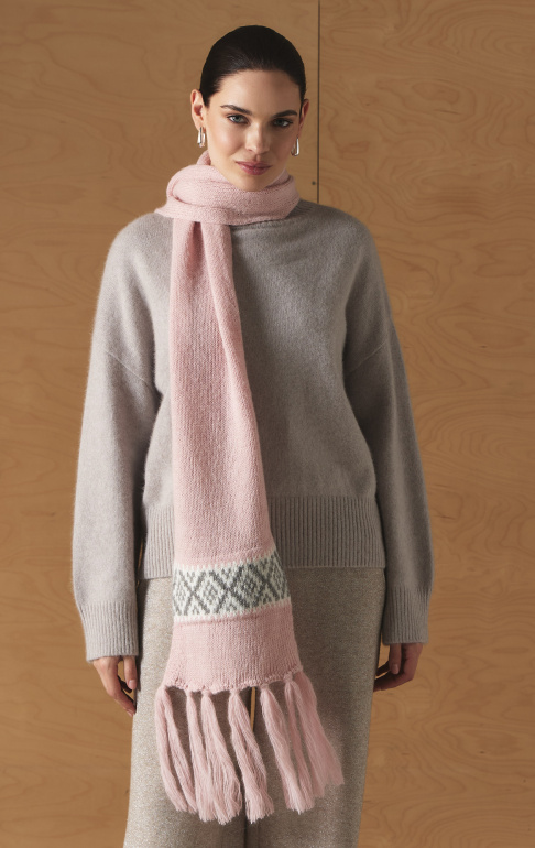 Шарф 260175PG Розово-серый (2)
