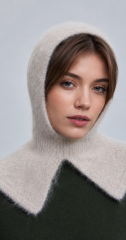 Капор с манишкой 260151SR Светло-бежевый (1)