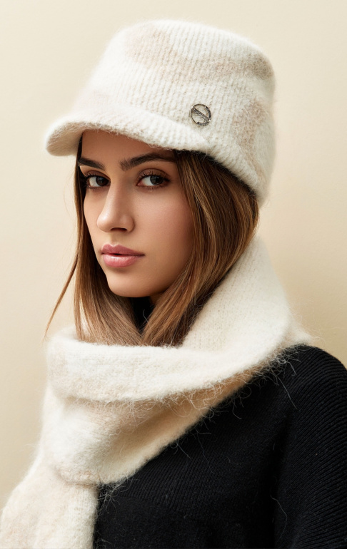 Шарф 250148-1SR молочно-бежевый