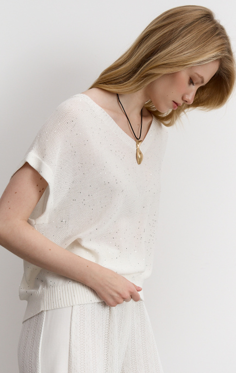 джемпер 25S2312K – белый-серебро (20)